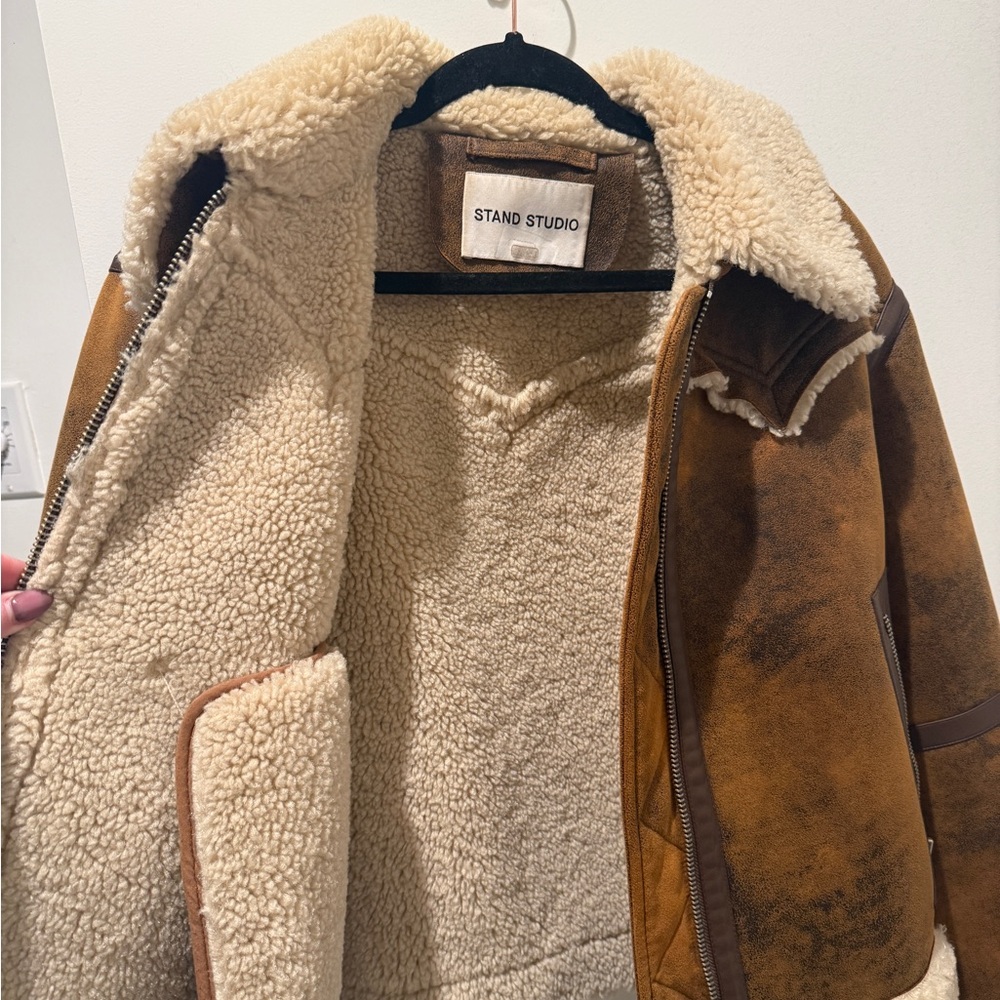 Stand Studio Brown Shearling Jacket - image 3